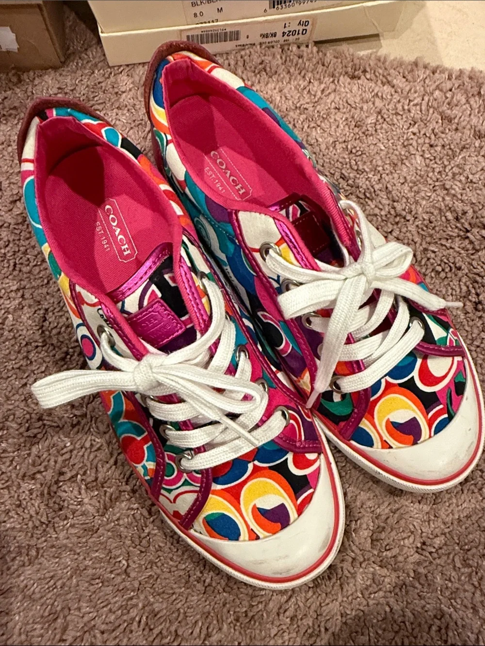 Coach Barrett Colorful Multicolor Graphic Pattern Sneakers